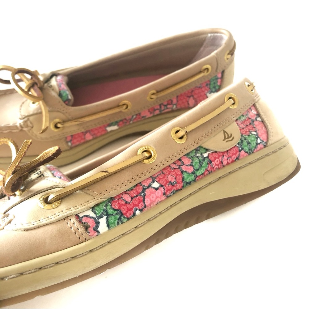 Floral sequin Sperry boat shoes